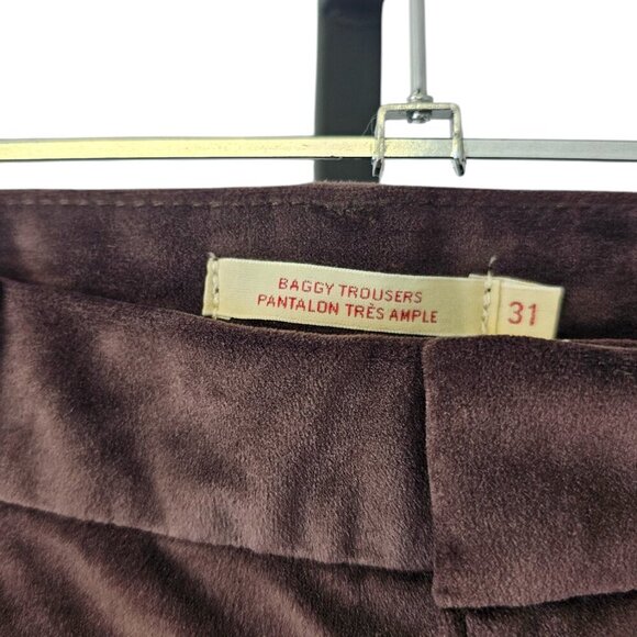 Levi's Womens Baggy Trousers, Velvet, Brown, Mid Rise, Wide Leg Relaxed, Size 31 - Picture 8 of 11